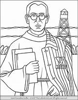 Coloring Pages Saint Catholic Kolbe Maximilian Saints Priest Drawing St Holocaust Printable Patron Sheets Jude Books Kids Ww2 Thecatholickid Colouring sketch template