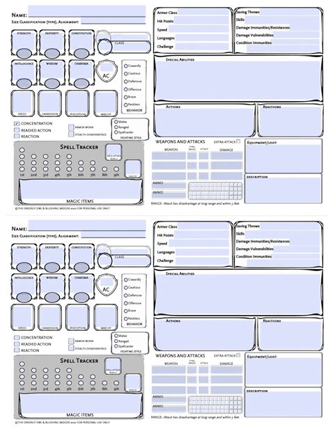 dd monster npc stat cards printable fillable  dungeons etsy