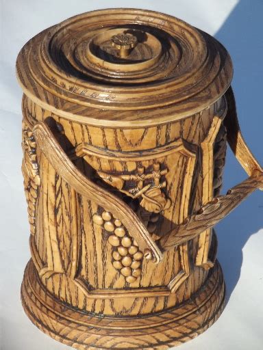 retro ice bucket for wine brentwood plastic carved wood