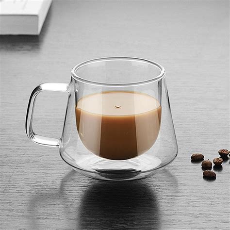 200ml double coffee mugs with the handle mugs drinking insulation