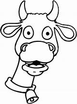 Cow Coloring Face Surprised Silly sketch template