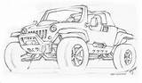 Jeep Coloring Book Drawing Hurricane Concept Wrangler 4x4 Books Drawings Jeeps Cars Visit Yj Car sketch template
