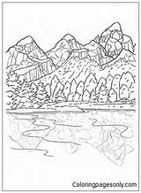 Teton National Grand Pages Park Coloring Nature Color sketch template