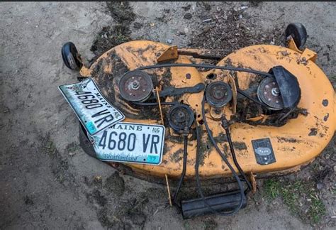 license plates  hold   lawnmower   maine