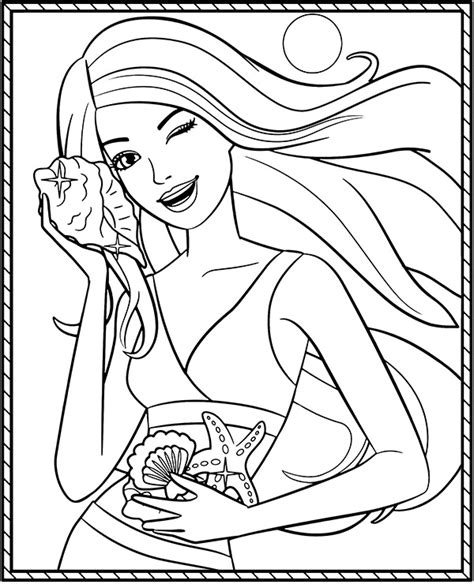 barbie coloring page sheet topcoloringpagesnet