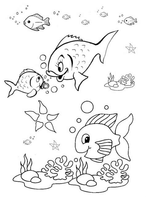 gambar color fancy fish worksheet education preschool coloring