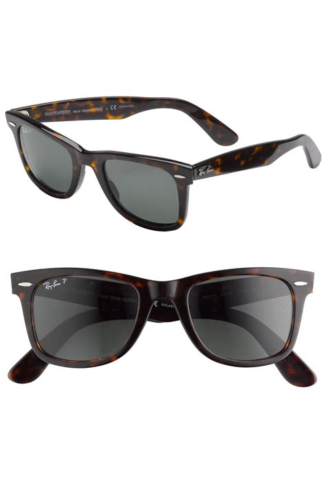 Ray Ban Classic Polarized Wayfarer Sunglasses In Brown For Men
