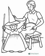 Halloween Coloring Pages Sheets Costumes Kids Printable Fun Witch Below Click sketch template