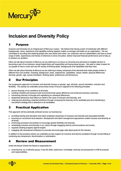 inclusion  diversity policy  mercury issuu