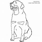 Rottweiler Coloring Pages Dog Sitting Color Line Dogs Printable Rottweilers Kids Puppy Patterns Drawing Drawings Dachshund Own Musings Inkspired Index sketch template