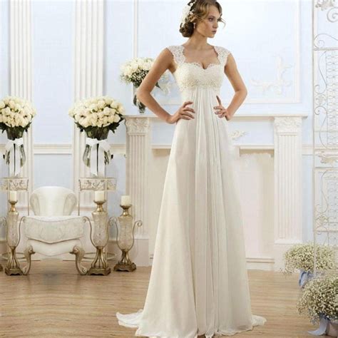 2016 elegant simple wedding dresses pregnant a line