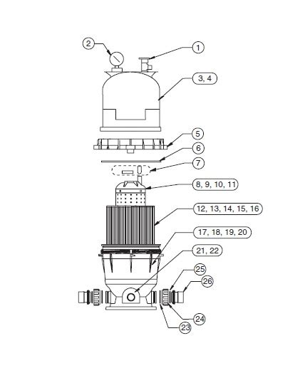 pentair filter parts diagram