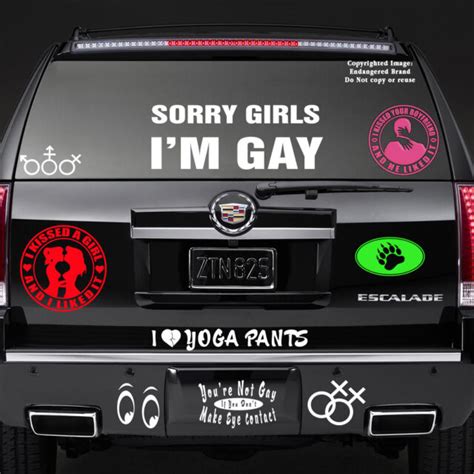 gay sorry girls i m gay fits jeep car truck sticker decal ebay