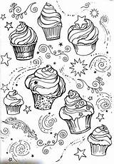 Coloring Pages Cupcake Adult Ice Cream Adults Cupcakes Zentangle Printable Sheets Colouring Books Visit Mandala Choose Board Template sketch template
