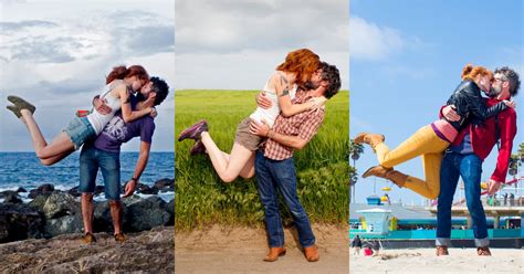couple takes kissing photos around the world popsugar