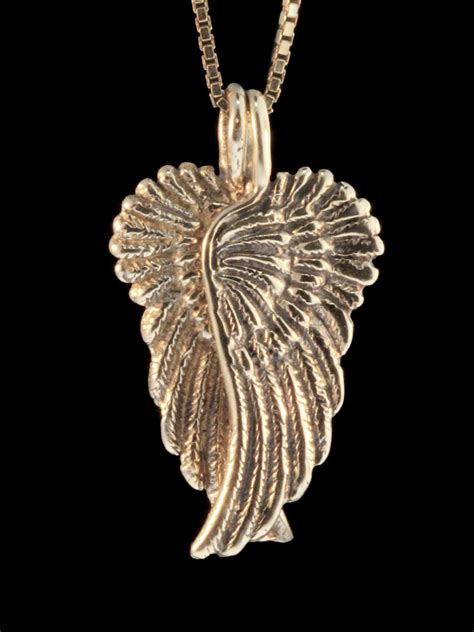 guardian angel wing pendant  gold jewelry