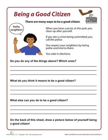 worksheets  promote  expression     good citizen