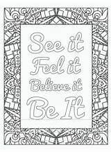 Coloring Pages Printable Adult Positive Affirmations Sheets Color Quotes Quote Book Template sketch template