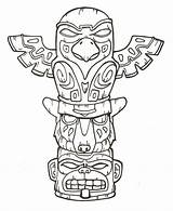 Totem Pole Drawing sketch template