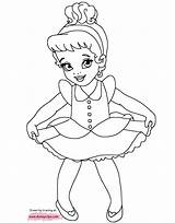 Coloring Princess Disney Baby Pages Princesses Little Cinderella Printable Color Girls Kids Belle Girl Face Colouring Print Adults Drawings Characters sketch template
