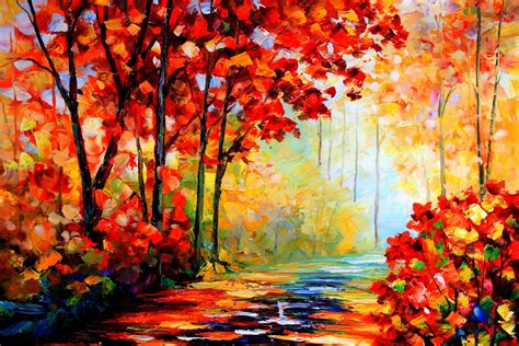 autumn oil painting wallpaper  thanh revelwallpaper
