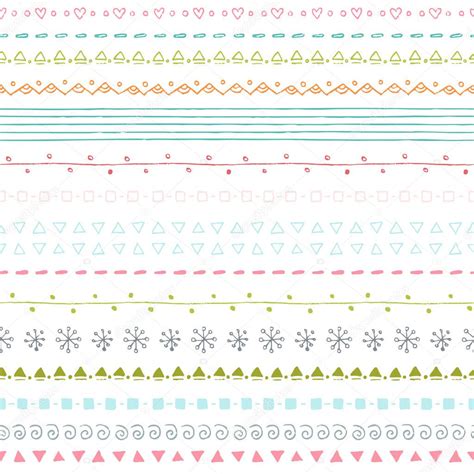 winter bordered paper winter hand drawn seamless borders collection