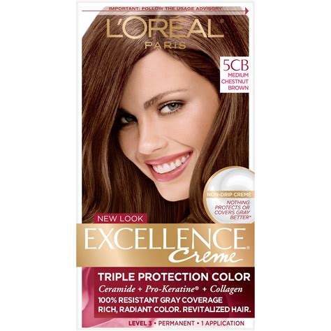 loreal paris excellence creme permanent triple protection hair color cb medium chestnut brown