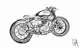 Enfield Motocicleta Giancarlo Roselli Bobber sketch template