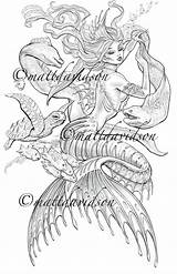 Siren Mermaids Anguilles Kids sketch template
