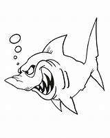 Coloring Sharks Print Kids Color Pages Simple sketch template