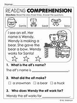 Christmas Reading Comprehension Kindergarten Printables Worksheets Grade Passages 1st Teacherspayteachers Choose Board sketch template