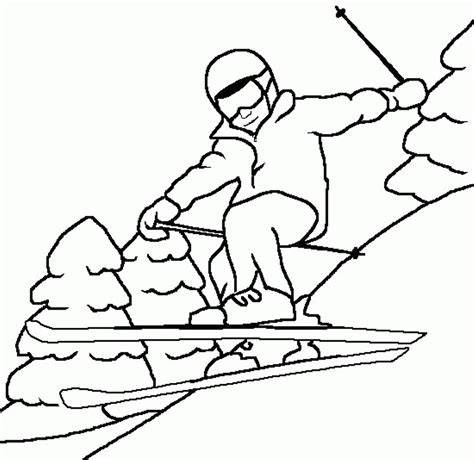 coloring pages  kids skiing coloring home
