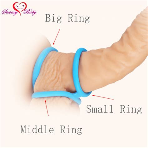 1pc Three Rings Design Silicone Time Delay Smooth Touch