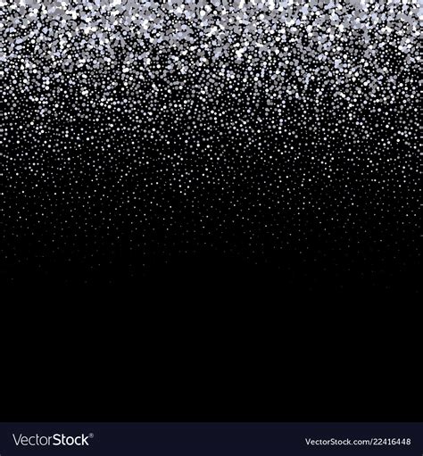 silver glitter on dark background falling vector image
