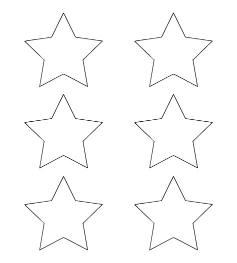 star templates  sizes