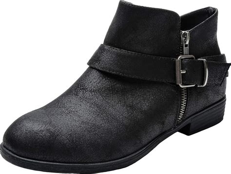 amazoncom luoika womens wide width ankle boots extra wide  heel side zipper short