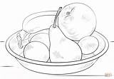 Coloring Bowl Pages Fruits Drawing Printable sketch template