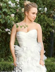 hayden panettiere tries on wedding dresses for brides