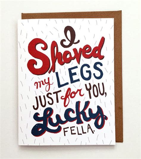 Funny Valentines Card Shaved Legs Love Hand Lettered Funniest