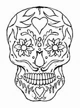 Skull Coloring Pages Sugar Printable Kids Bones sketch template