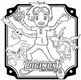 Shoutmon X7 Digimon sketch template