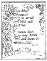 Coloring Pages John Kids Bible Printable Text Illuminated Verse Adron Mr Verses Colouring Sheets Scripture Adult Hebrews Titus Sunday Cards sketch template