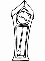 Clock Coloring Grandfather Pendulum Swinging Pendule Colorluna Coloringpagesonly Gothic sketch template