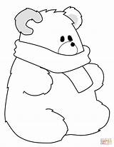 Polar Bear Coloring Scarf Pages Outline Drawing Bears Baby Printable Supercoloring Cif Styles Default Public Sites sketch template