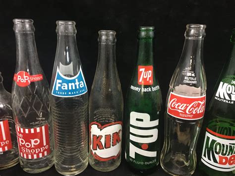 lot  vintage soda pop bottles clean