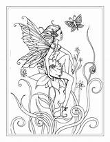 Fairy Coloring Pages Fairies Adults Pixie Realistic Garden Print Printable Fantasy Faerie Drawing Intricate Tooth Boy Book Flower Hollow Color sketch template