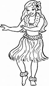 Hula Coloring Girl Clipart Little Pages Hawaiian Dance Clipground Performing Sky sketch template