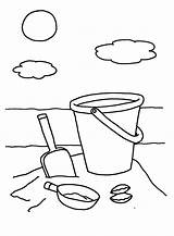 Coloring Pages Bucket Spade Summer Printable Kids Sand Beach Print Sea Clipartqueen sketch template