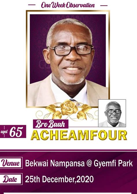 week funeral poster designed  oppomence graphics