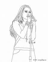 Miley Cantando Cyrus Katy Línea Getdrawings sketch template